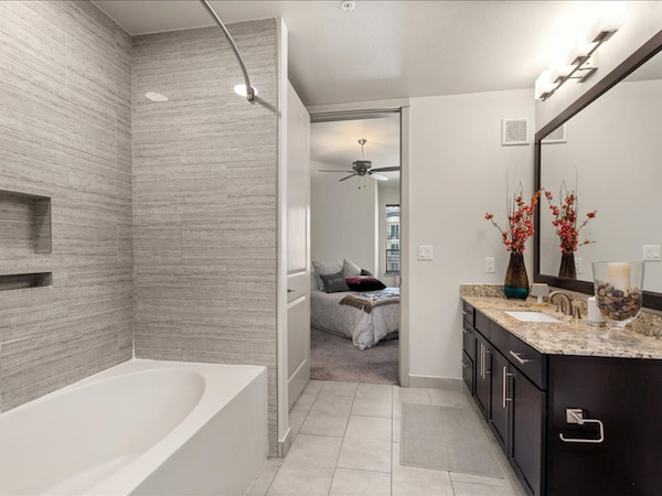 Bathroom with view of Bedroom